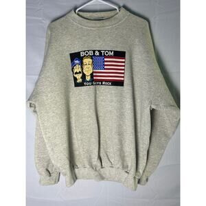 Vintage Logo 7 Bob & Tom Indianapolis, Indiana, Radio Station Gray Sweatshirt XL